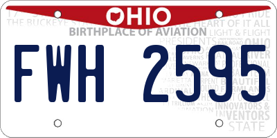 OH license plate FWH2595