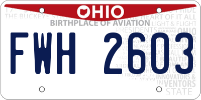 OH license plate FWH2603