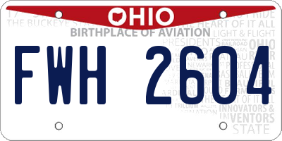 OH license plate FWH2604