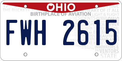 OH license plate FWH2615