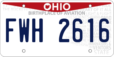 OH license plate FWH2616