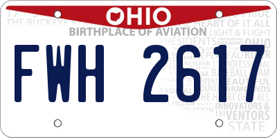 OH license plate FWH2617