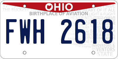 OH license plate FWH2618