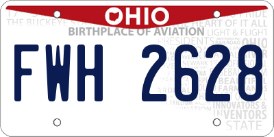 OH license plate FWH2628