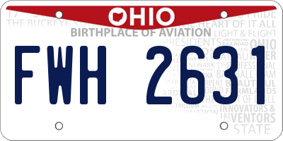 OH license plate FWH2631
