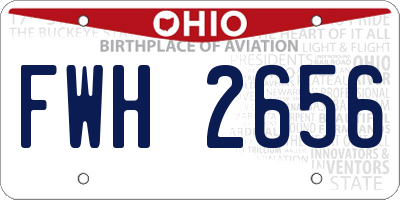 OH license plate FWH2656