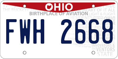 OH license plate FWH2668