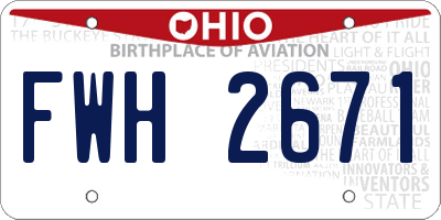 OH license plate FWH2671
