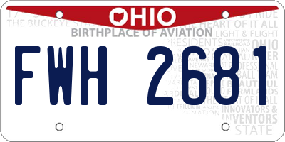 OH license plate FWH2681