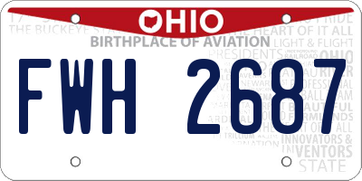 OH license plate FWH2687