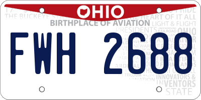 OH license plate FWH2688