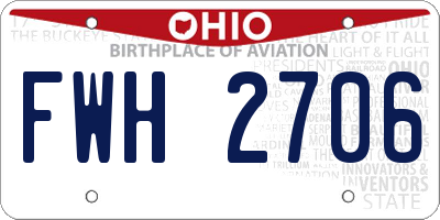 OH license plate FWH2706