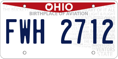 OH license plate FWH2712