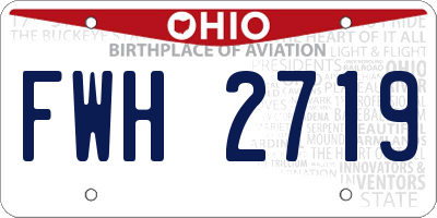 OH license plate FWH2719
