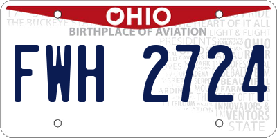 OH license plate FWH2724