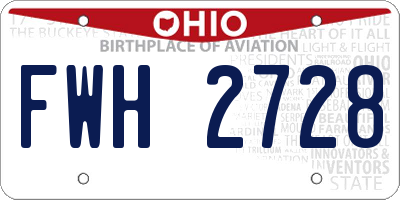 OH license plate FWH2728