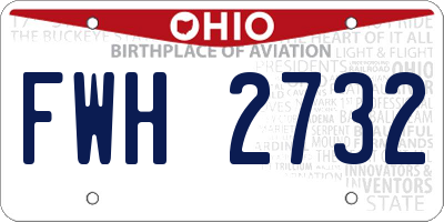 OH license plate FWH2732