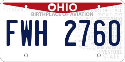 OH license plate FWH2760