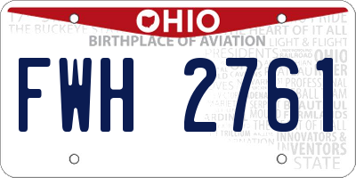 OH license plate FWH2761