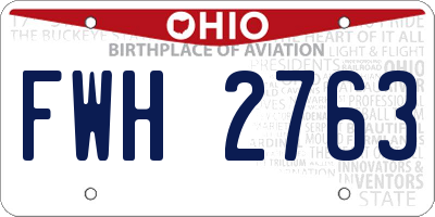 OH license plate FWH2763