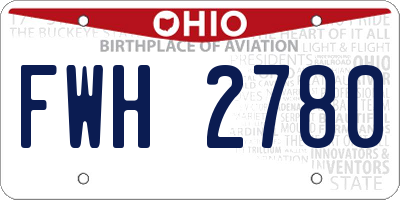OH license plate FWH2780