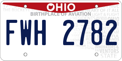 OH license plate FWH2782