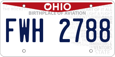 OH license plate FWH2788