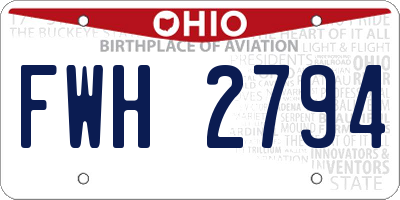 OH license plate FWH2794