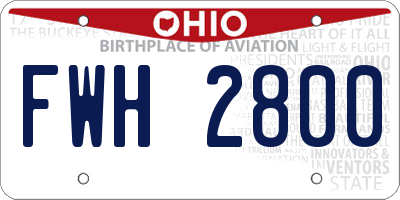 OH license plate FWH2800