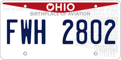 OH license plate FWH2802