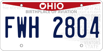 OH license plate FWH2804