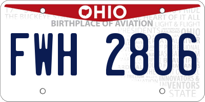 OH license plate FWH2806