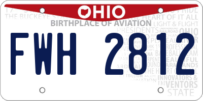OH license plate FWH2812