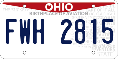 OH license plate FWH2815