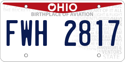 OH license plate FWH2817