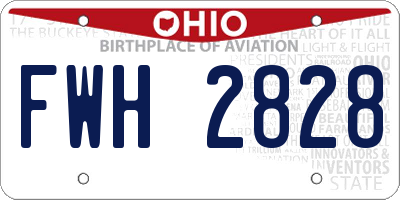 OH license plate FWH2828