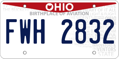 OH license plate FWH2832