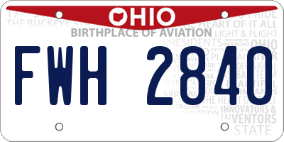 OH license plate FWH2840