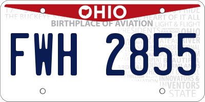 OH license plate FWH2855