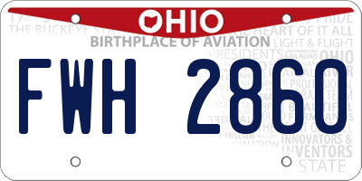OH license plate FWH2860