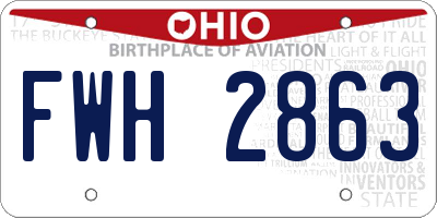 OH license plate FWH2863