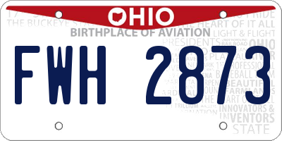 OH license plate FWH2873