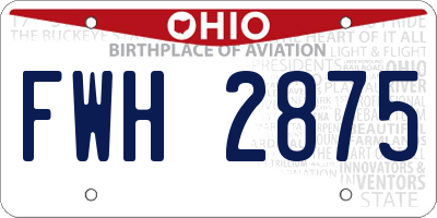 OH license plate FWH2875