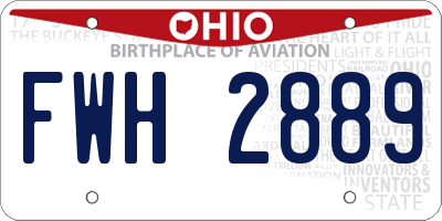 OH license plate FWH2889