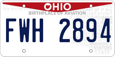 OH license plate FWH2894