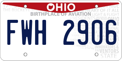 OH license plate FWH2906