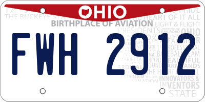 OH license plate FWH2912