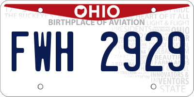 OH license plate FWH2929