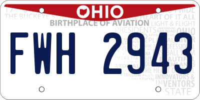 OH license plate FWH2943