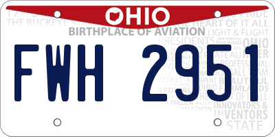 OH license plate FWH2951